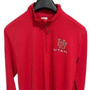 Champion Utah Utes 1/4 Zip Pullover Sweatshirt Size XL Red NWT